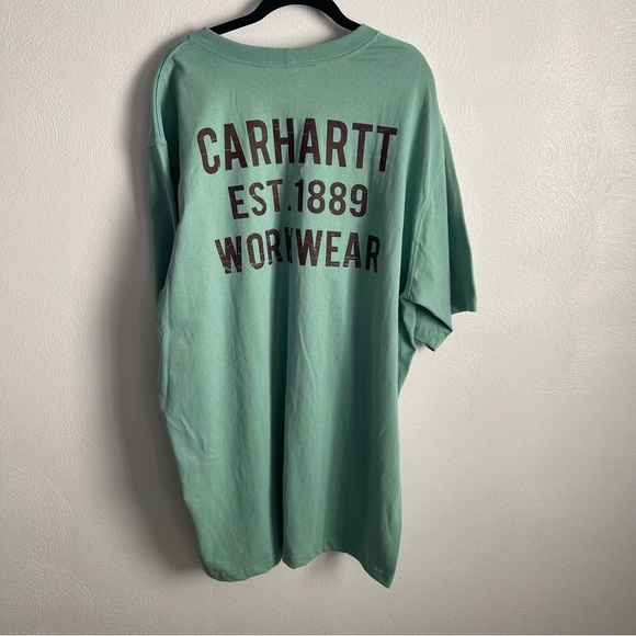 Carhartt Original Fit Brown Spell Out Short Sleeve T Shirt Men’s XL NWT - Picture 4 of 14